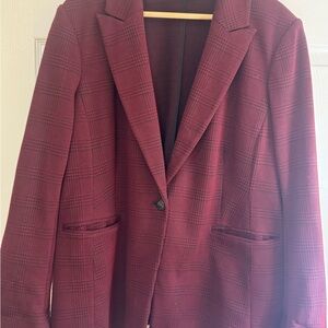 Lane Bryant Plaid Maroon Blazer